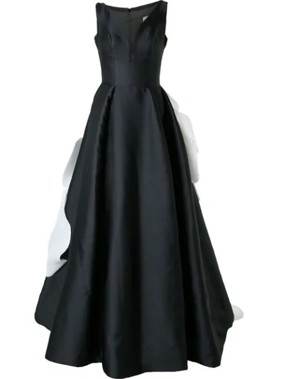 Isabel Sanchis Dramatic Ball Gown In Black ,white