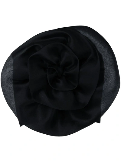 Bambah Floral Silk Organza Tube Top In Black