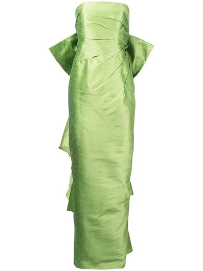 Bambah Draped Bow Gown In Green