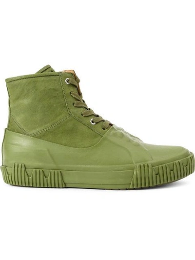 Both Contrast Lace-up Boots - Green