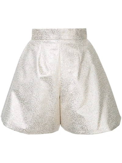 Bambah Glitter Pleated Culottes In Metallic