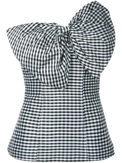 Bambah Gingham Bow Top In Black