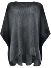 Avant Toi Knitted Ribbed Blouse In Grey