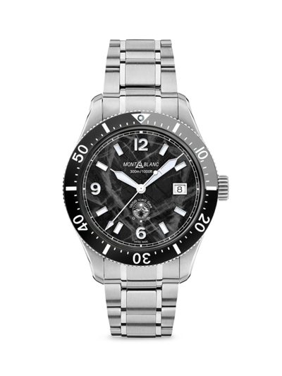 Montblanc 1858 Iced Sea Automatic 41mm Stainless Steel Watch, Ref. No. 129371 In Iced Sea Black