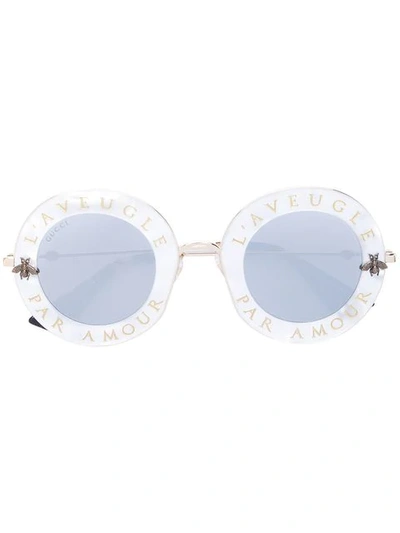Gucci L'aveugle Par Amour Sunglasses In Neutrals