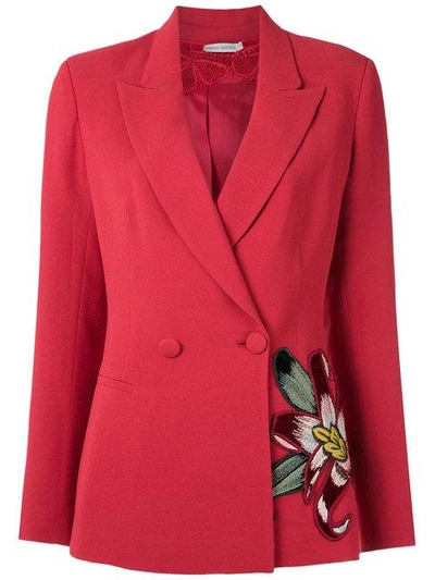 Martha Medeiros Bestickter Blazer In Red