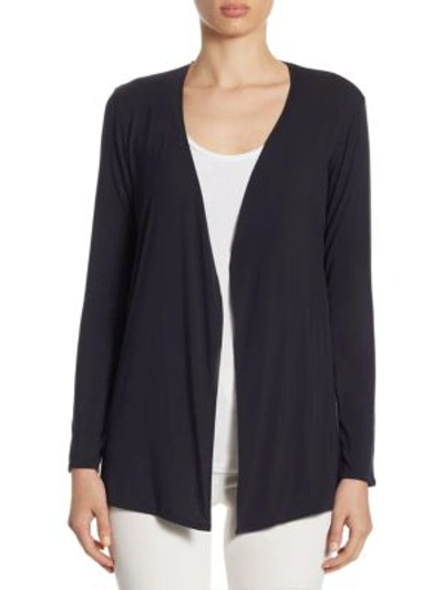 Majestic Soft Touch Open Cardigan In Marine