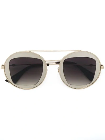 Gucci Metal Frame Sunglasses In Brown