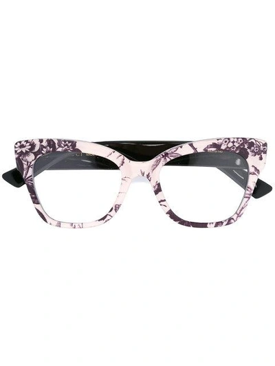 Gucci Eyewear Floral Print Glasses - Black