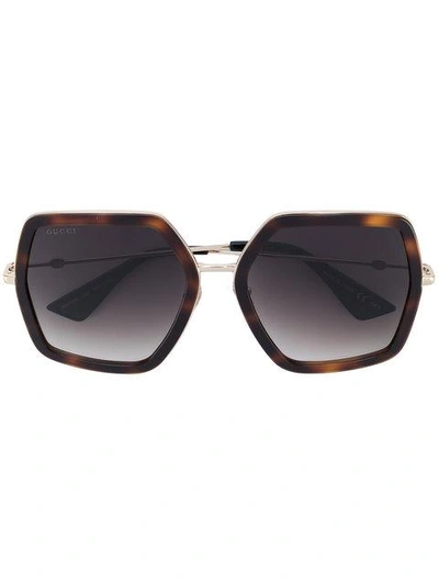 Gucci Eyewear Oversized Sunglasses - Brown