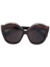 Gucci Crystals Applique Sunglasses In Brown