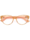 Gucci Transparent Glitter Rectangular Glasses