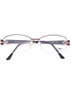 Cazal Enamelled Oval Frame Glasses In Metallic