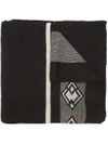 Voz Wide Diagonal Wrap Scarf In Black