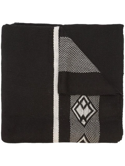 Voz Wide Diagonal Wrap Scarf In Black