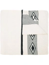 Voz Wide Diagonal Wrap Scarf In White