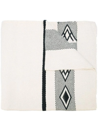 Voz Wide Diagonal Wrap Scarf In White