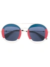 Gucci Sylvie Web Round Metal Sunglasses In Blue