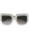 Gucci Eyewear Oversize Crystal Square Sunglasses - Grey