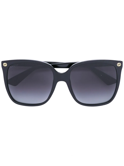 Gucci Oversize Gradient Square Sunglasses In Black