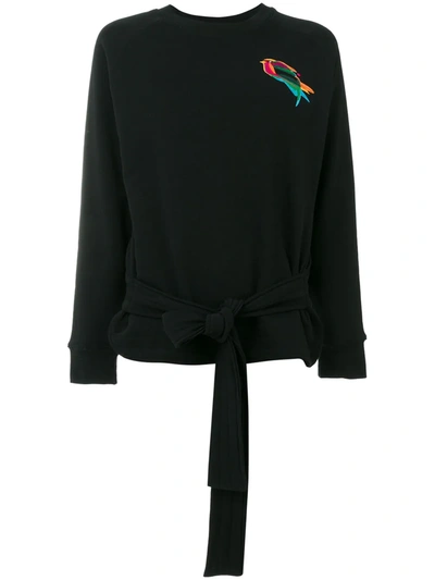 Ioana Ciolacu Embroidered Bird Sweatshirt In Black