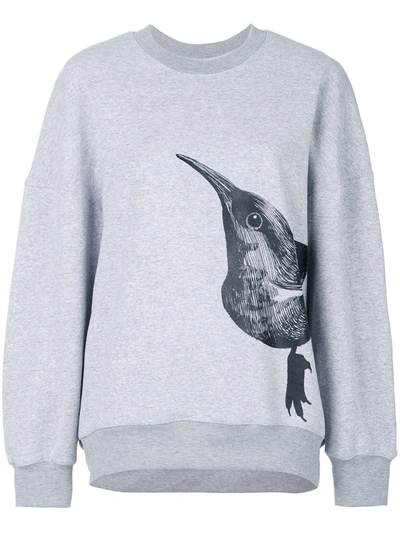 Ioana Ciolacu Bird Print Sweater In Grey