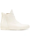 Both Embossed Zipped Hi-tops - White