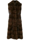 Liska Fur Detail Coat In Demibuff