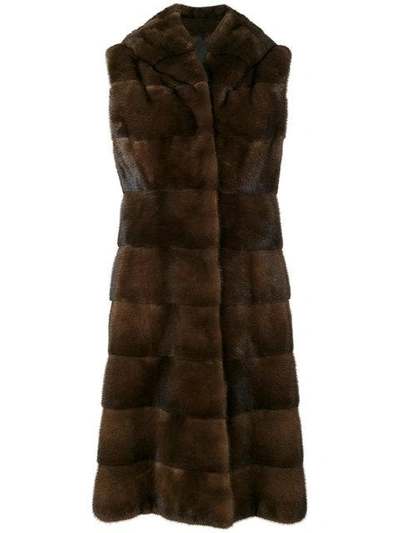 Liska Fur Detail Coat In Demibuff