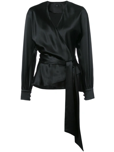 Voz Liquid Blouse In Black