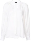 Voz Bishop Sleeve Blouse - White