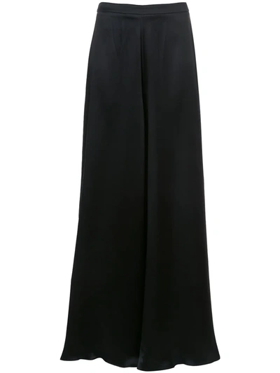 Voz Charmeuse Palazzo Trousers In Black