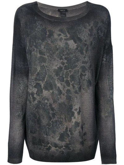 Avant Toi Abstract Pattern Slim-fit Jumper - Grey