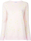 Macgraw Daisy Fine Knit Jumper In Pink With Daisy