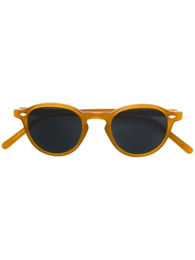 Lesca Round Frame Sunglasses In Yellow
