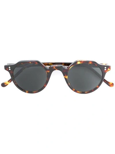 Lesca Tortoiseshell Round Frame Sunglasses