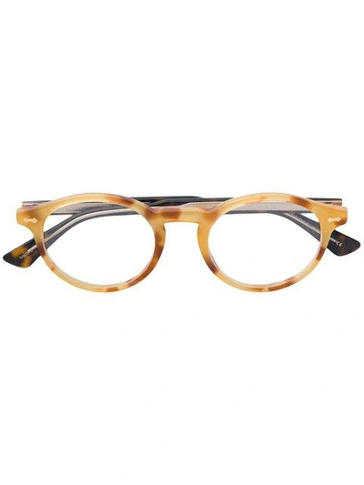 Gucci Eyewear Round Framed Glasses - Yellow In Yellow & Orange