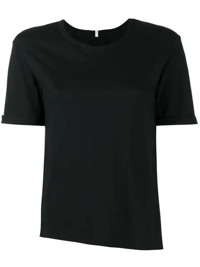 Lot78 Black Cashmere Blend Side Split T Shirt