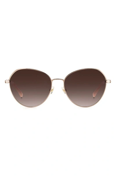 Kate Spade Octavia 59mm Gradient Round Sunglasses In Red Gold / Brown Gradient