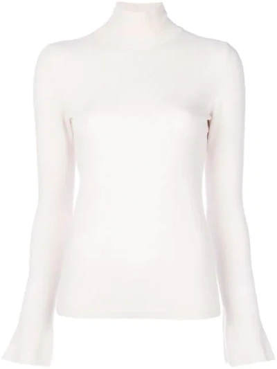 Mrz Flared Sleeve Turtleneck Jumper In Pink