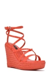 Nine West Hunda Espadrille Platform Wedge Sandal In Blood Orange