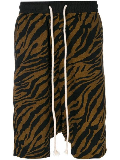 Yuiki Shimoji Drawstring Tiger Print Shorts - Black
