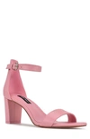 Nine West Pruce Ankle Strap Sandal In Light Pink Leather