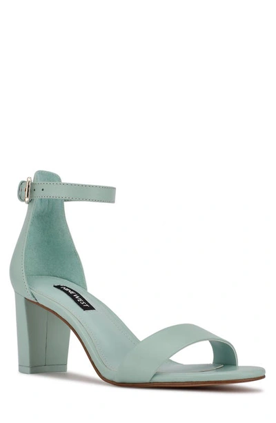 Nine West Pruce Ankle Strap Sandal In Mint Green Leather