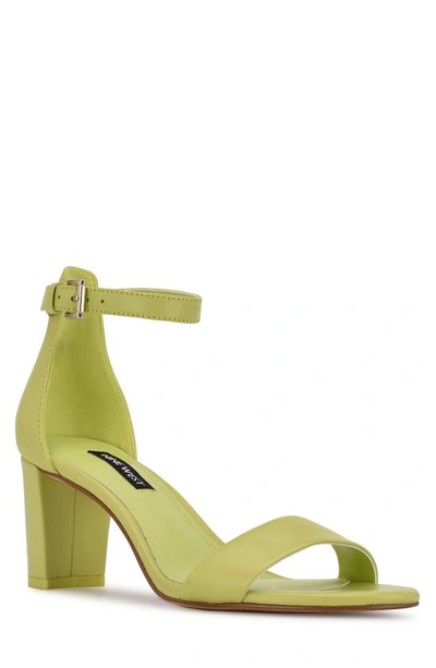 Nine West Women's Pruce Ankle Strap Block Heel Sandals Women's Shoes In Lime Leather