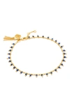 Kendra Scott Jenna Anklet In Gold Blue Lapis