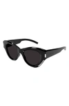 Saint Laurent 51mm Cat Eye Sunglasses In Black/gray