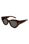 Saint Laurent 51mm Cat Eye Sunglasses In Havana