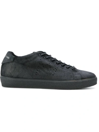 Leather Crown Low Black Suede