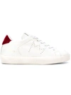 Leather Crown Contrast Heel Counter Sneakers In White